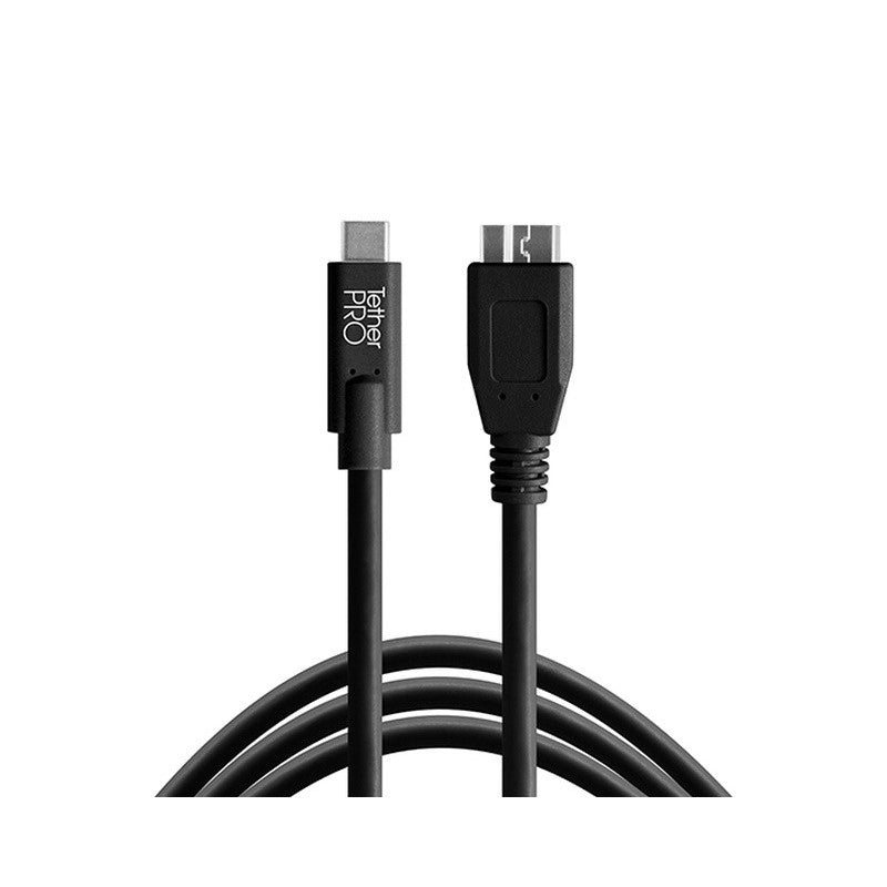TetherTools CUC3315-BLK TetherPro USB-C a 3.0 Micro-B, cable negro de 15' (4,6 m)