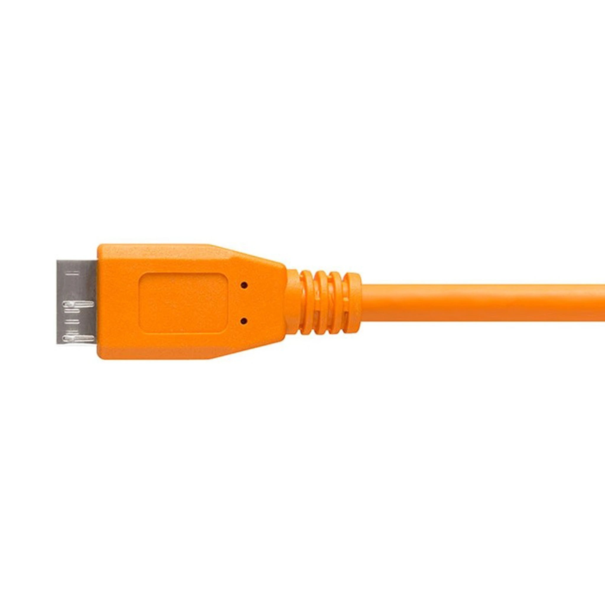 TetherTools CUC3315-ORG TetherPro USB-C to 3.0 Micro-B, 15' (4.6m) Orange Cable