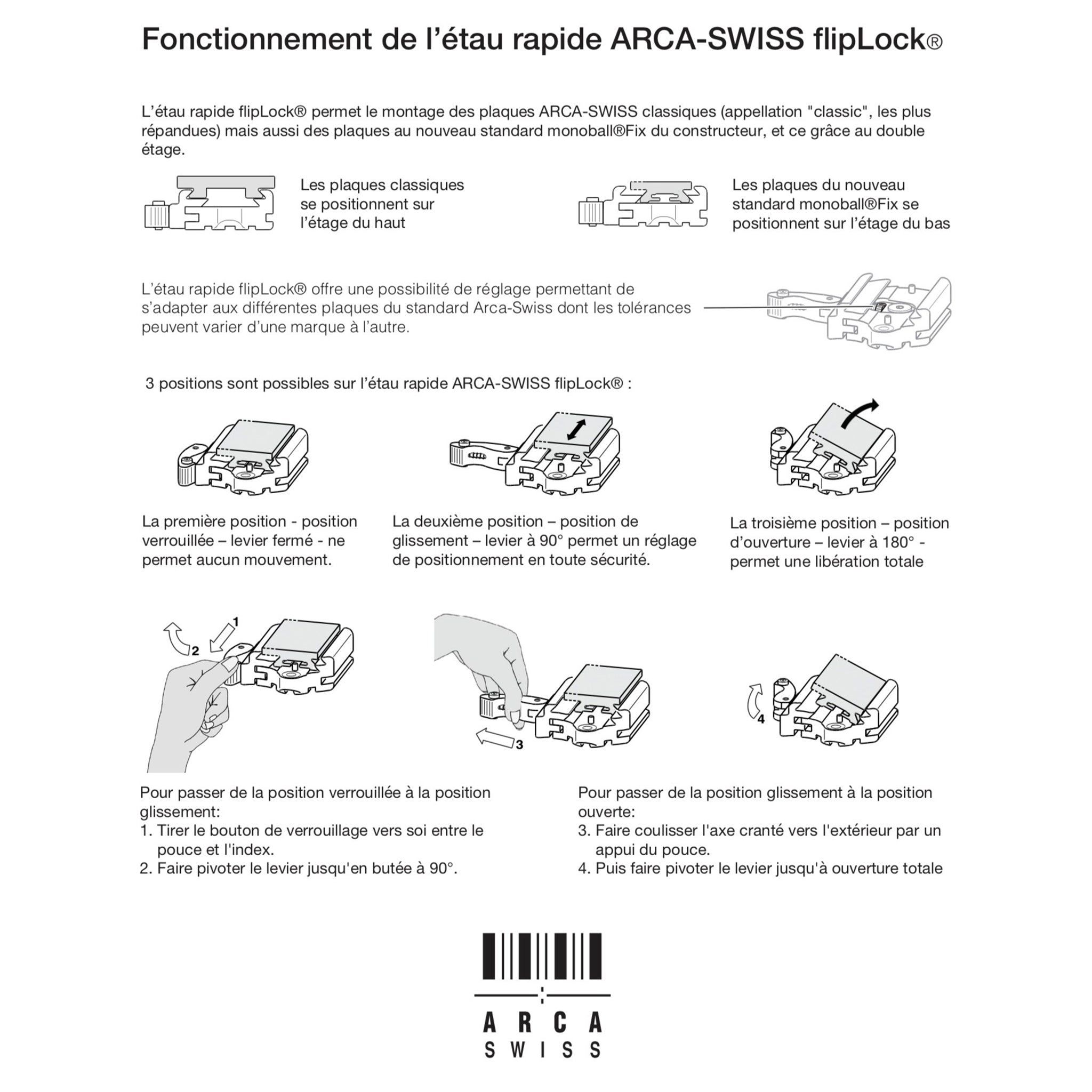 Arca Swiss Monoball Ball and Socket P0 with Quickset Fliplock Device