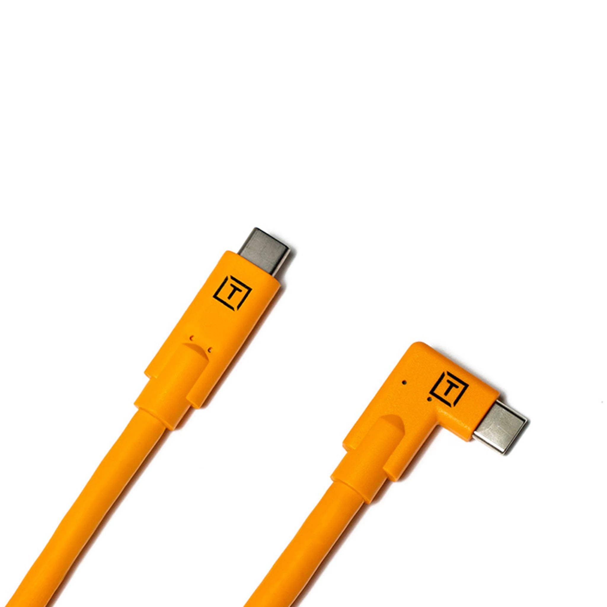 Tether Tools TetherPro USB-C to USB-C Right Angle 31' (9.4m) High-Visibility Orange Cable Kit