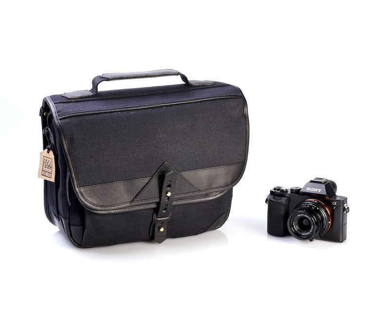 Fogg B-Sharp Satchel Black Fabric with Black Leather