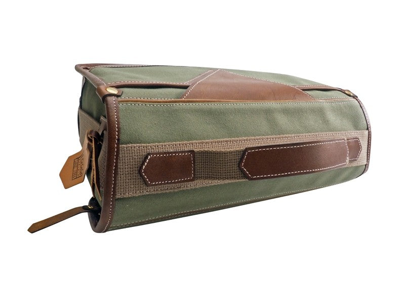Fogg B-Sharp Satchel Green Fabric with Havana Leather