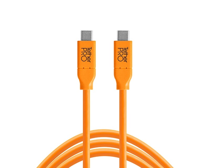 TetherTools CUC03-ORG TetherPro USB-C to USB-C, 3' (.9m) Orange Cable