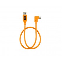Tether Tools-TetherTools CUCRT02-ORG TetherPro USB 3.0 to USB-C Right Angle Adapter "Pigtail" Cable, 20" (50cm), High-Visibilty Orange