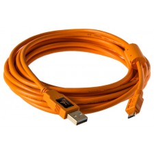 Tether Tools-TetherTools CU5430ORG TetherPro USB 2.0 Male A to Micro B 5 Pin 4.6m Cable Hi-Visibility Orange