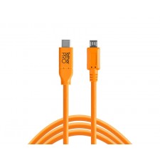 Tether Tools-TetherTools CUC2515-ORG TetherPro USB-C to 2.0 Micro-B 5-Pin, 15' (4.6m) Orange Cable